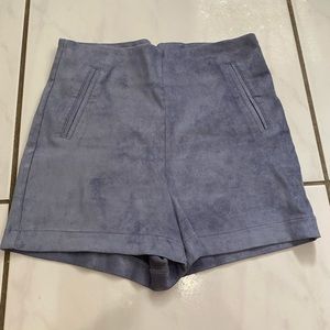 blue suede high rise shorts size S